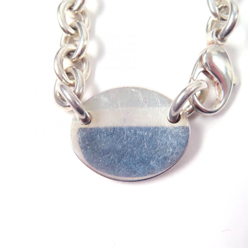 Very Good TIFFANY&Co. choker Oval tag Necklace Silver SV925 Women Used