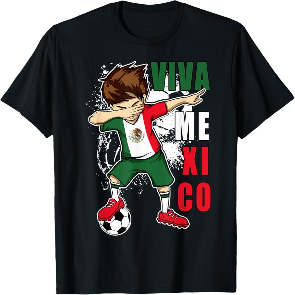 Viva Mexico Mexican Soccer Boy Independence Day Flag Kids T-Shirt