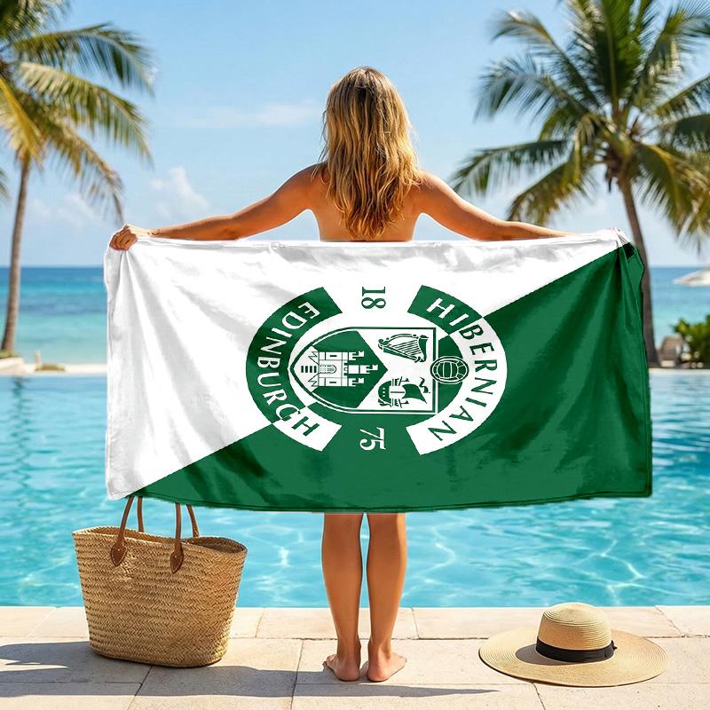 Asciugamano da Spiaggia Hibernian FC Asciugatura Rapida Microfibra Assorbente Portatile da Viaggio per Nuoto