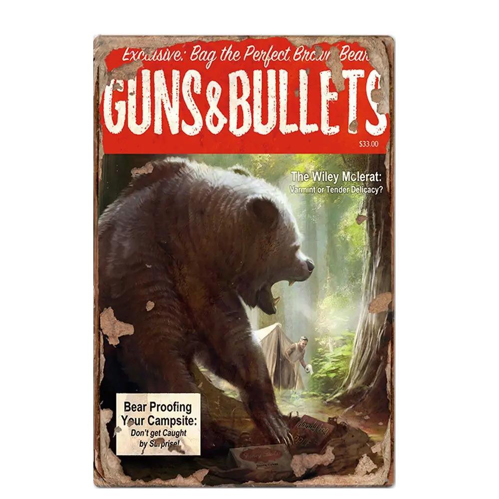 Vintage Hunting Plaque Metal Posters Signs Wall Decor for Man Cave Room Decorative Metal Plate Hunter