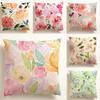 Cushion Cover Nordic Style Natural Linen Pillow Cover Durable Washable Pillowcase for Home Bedroom Sofa P Floral Print