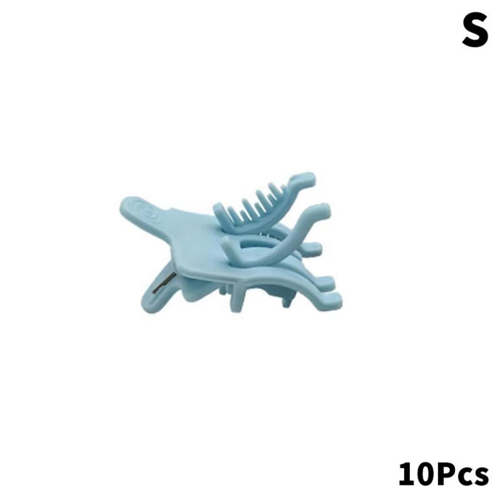 

10Pcs S/L Perm Hair Clip Reusable Barbershop Hook Loop New Styling Clamps Men blue-S