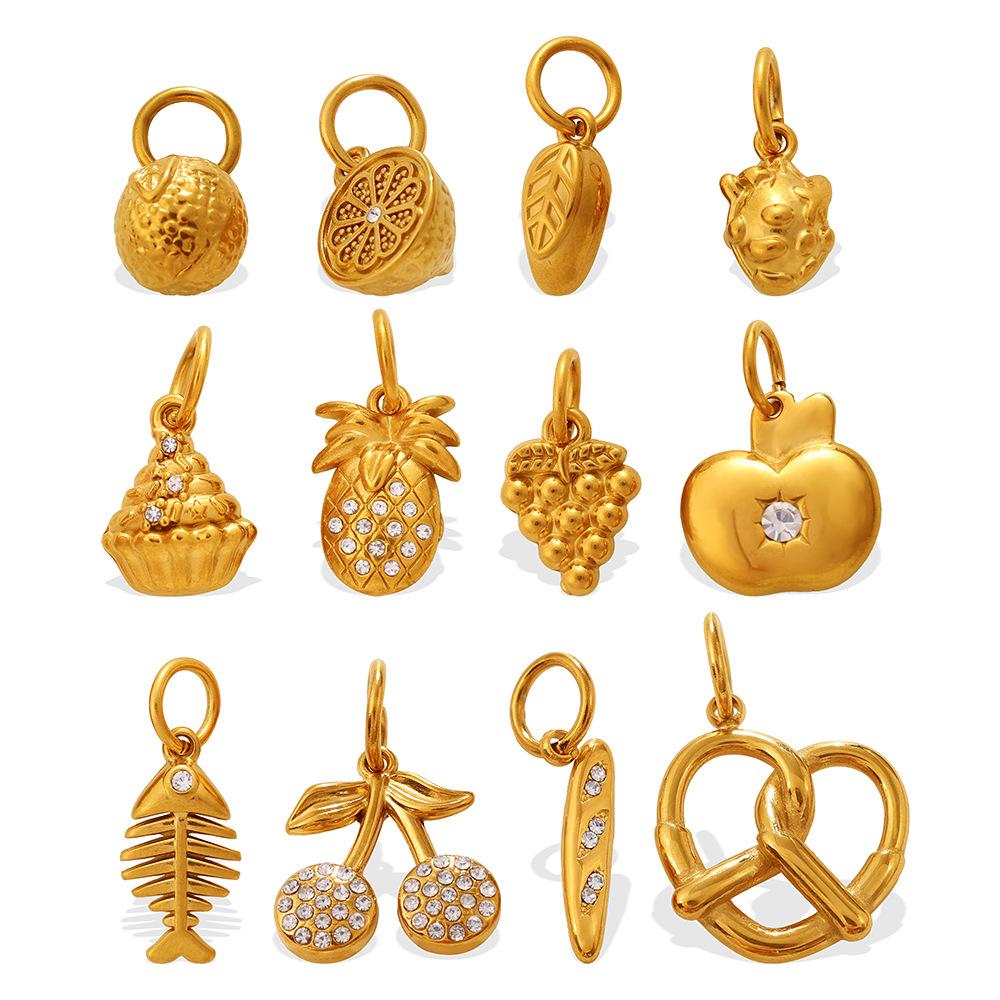 Cute Food Element Pendant Micro Diamond Lemon Pizza Style Diy Accessories