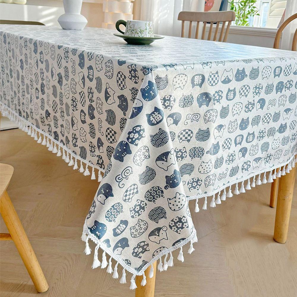 Rectangular Waterproof Coated Tablecloth Reusable Table Mat Table Protection Coat Tea Table