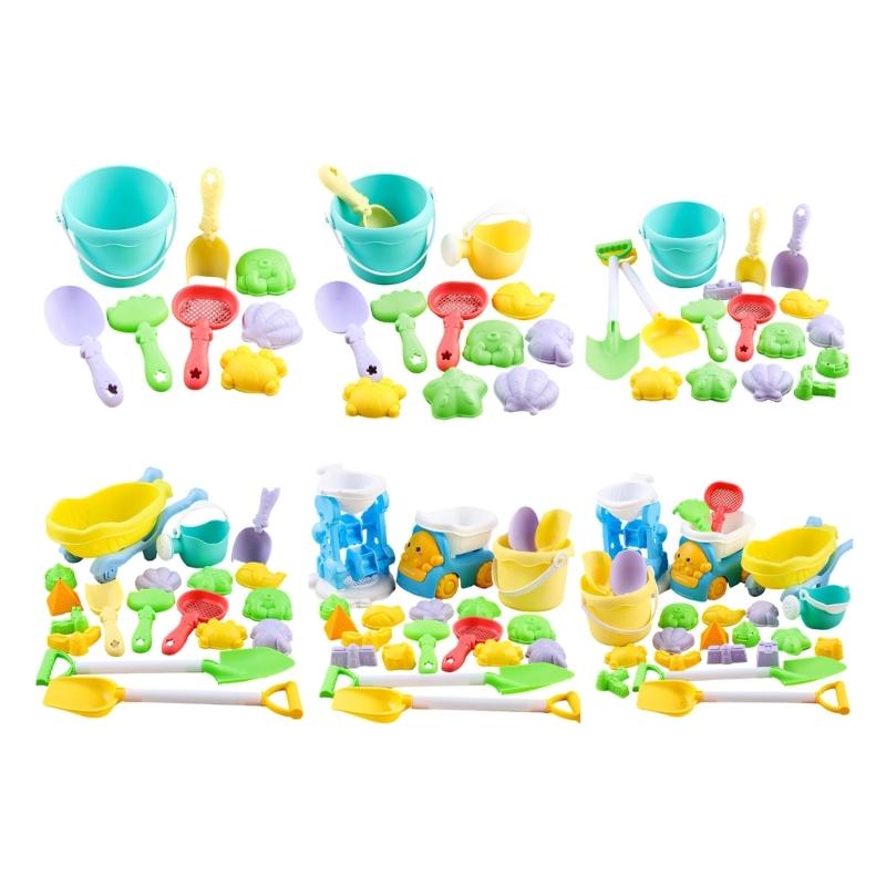 Sand Play Tool Set Sand Shovel Bucket Sandcastle Toy For Children With Bright Color for Parents Kids Beach Vacation