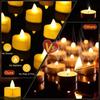 24Pcs Heart Shape Heart LED Candle Light Plastic LED Flameless Tealight Candles  Table Decorations