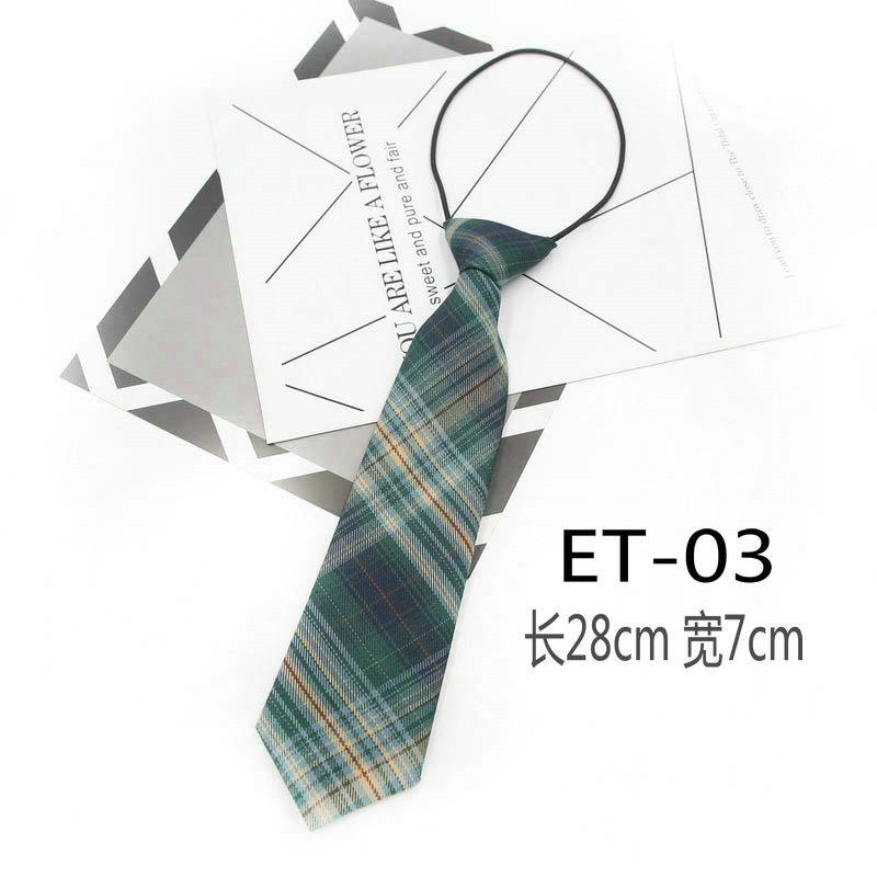 Ins Plaid Cotton Tie, Women'S Uniform College Style Rubber Band, Free Lazy Tie