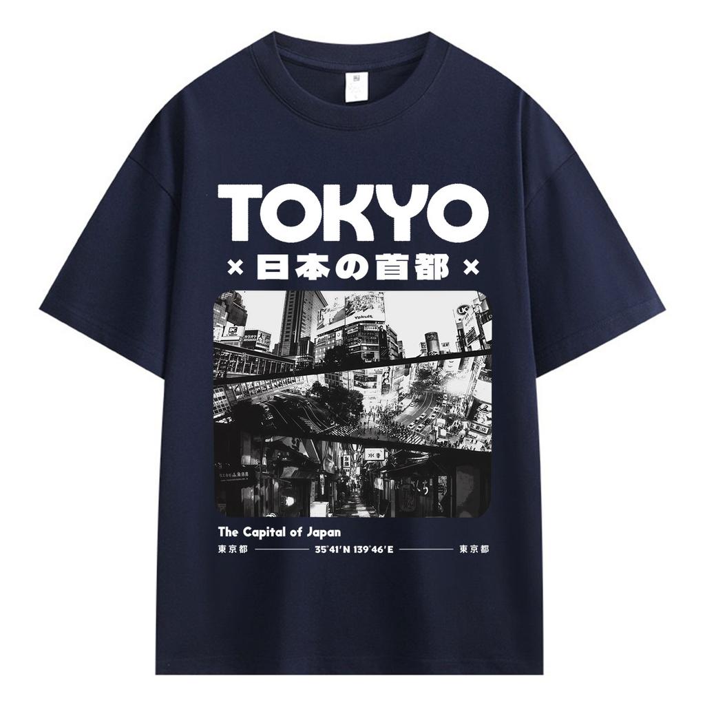 Japanese Tokyo Graphic T Shirt Unisex Unisex Vintage Fashion Harajuku TShirts Oversized Cotton High Quality Casual Summer TShirt