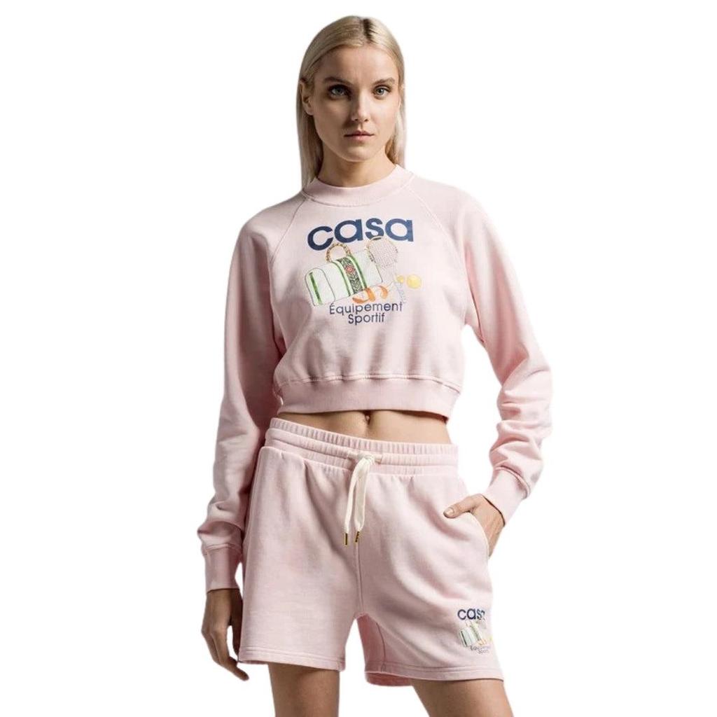 Casablanca Womens/Ladies Printed Cropped Long-Sleeved Sweatshirt
