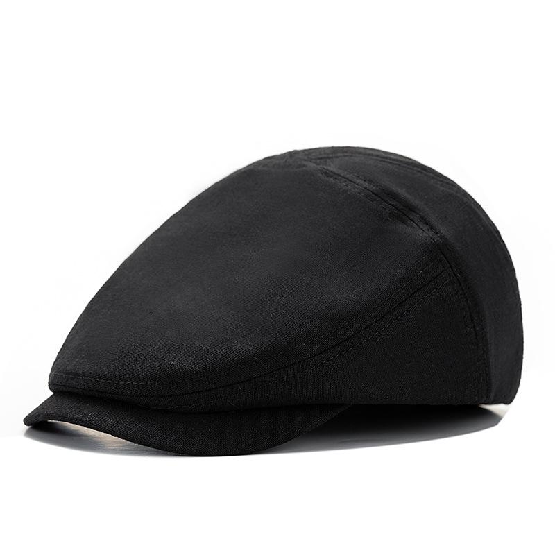 

Youth Beret Men s Solid Color Peaked Cap Spring Summer Sunshade Sun Hat Forward Hat чорний