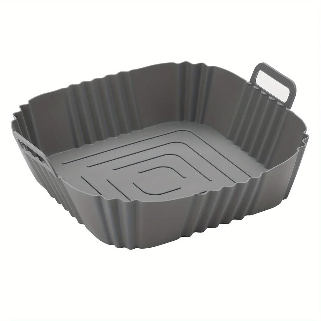 1pc of 16cm Silicone Air Fryer Oven Baking Plate Pizza Fried Chicken Silicone Basket Reusable Air Fryer Liner Accessory