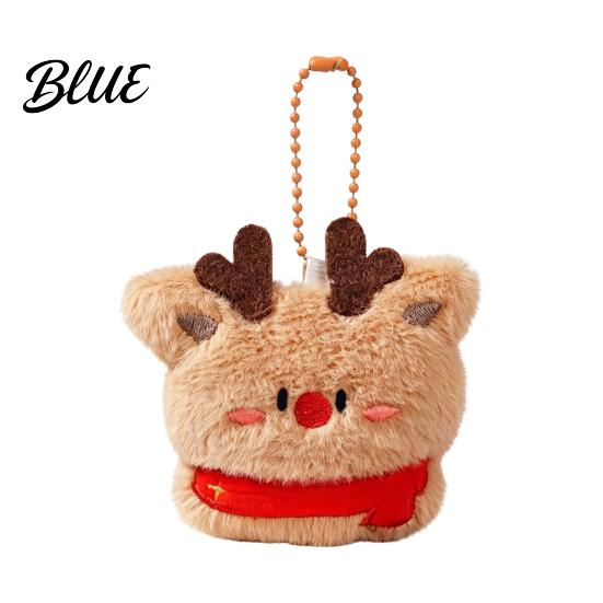 Plush Christmas Tree Cartoon Doll Santa Wreath Cute Stuffed Ornaments Keychain Gingerbread Ornaments Charms Holiday