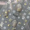 Nail Art Sticker Christmas Metal Bronzing Christmas Tree Bear Snowflake Bow Adhesive Nail Sticker