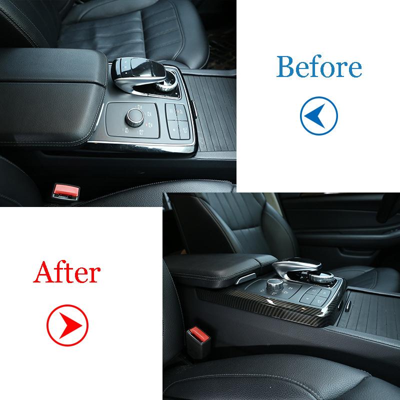 ABS Carbon Fiber Central Control Multimedia Mode Trim Frame For Mercedes Benz GLE GLS ML GL Class W166 2013-2019 Car Accessories