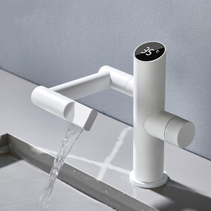 Modern Intelligent Digital Display Waterfall Taps Sink Faucet 1080 Degree Basin Faucets Bathroom Faucet Hot and Cold Water Mixer