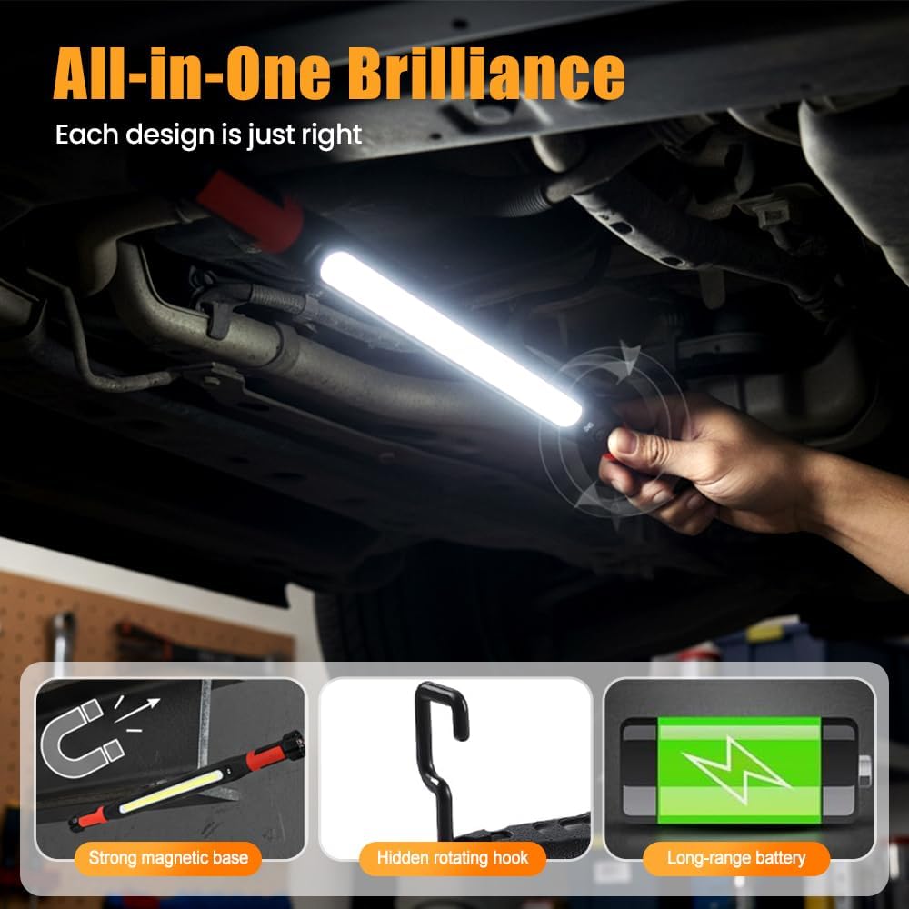 Magnetic Work Light Rechargeable Led, Underhood Works Lights, Mechanic Works Lights for Mechanic/Car Repairing/Garage