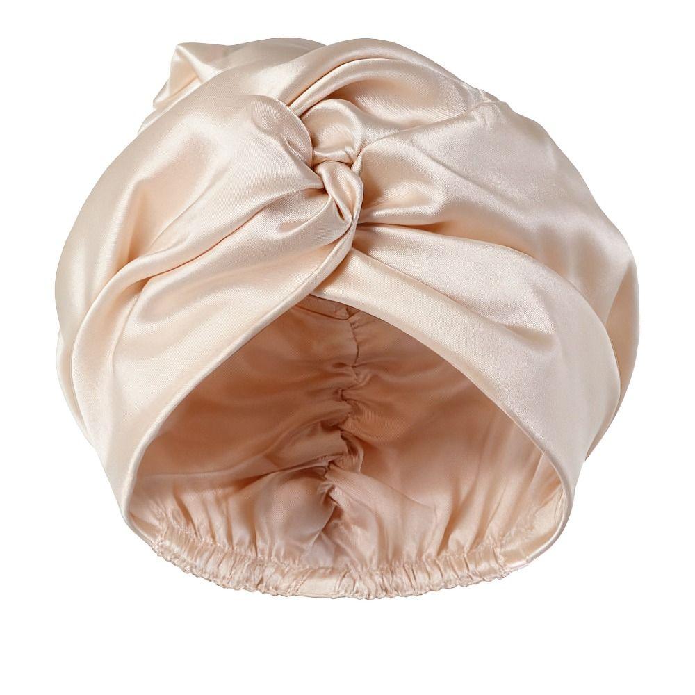 Adjustable Mulberry Silk Wrap Satin Fabric Pure Silk Turban Premium Night Sleep Cap  Curly Hair