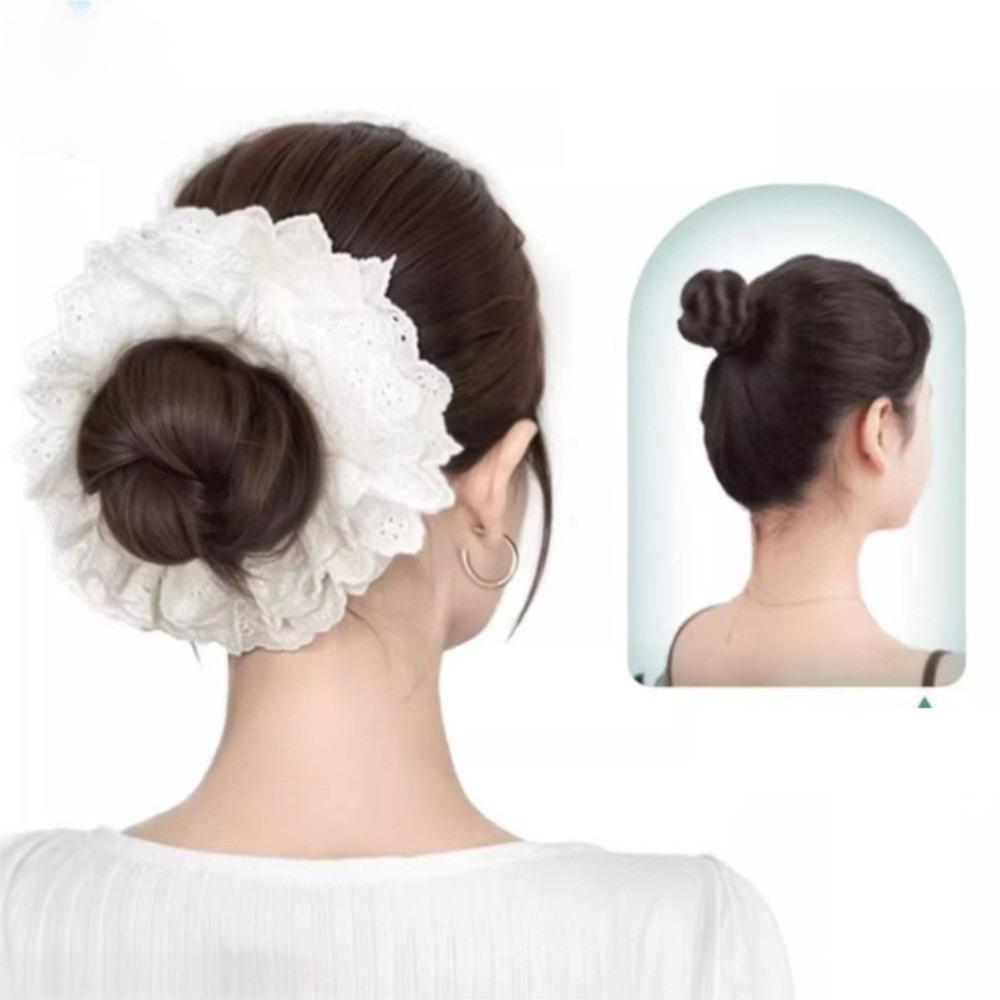 Synthetic Hair Tie Wig Lace Hair Rope Hairpiece Elegant Wig Hairband  Women