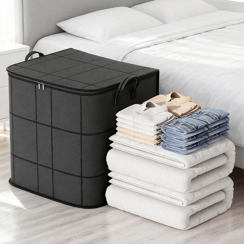 Homefish 1Pc Large Capacity And Super Load-Bearing Black Composite Material Storage Bag, Dustproof And Moisture-Proof