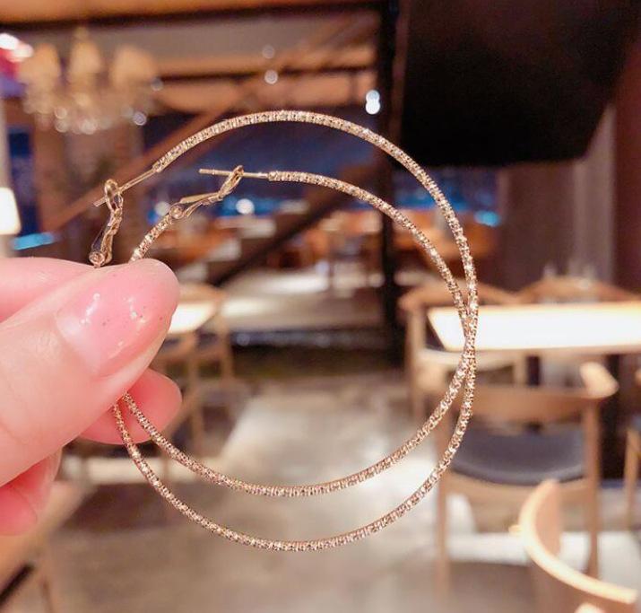 Bold Metal Circle Stud Earrings for Women – Statement Ear Cuff Hoop Jewelry