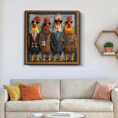 1000 kusů/sada Puzzle Kohouti na dráze Kohoutí umělecké puzzle Zábavná hra Vzdělávací Zvířecí Obtížné Puzzle Hračka Dekorace