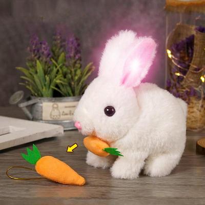 Electronic Simulated Rabbit Toy Bunny Doll Interactive Plush Figures Hopping Robotic Animal Jumping Toys Birthday Gifts For Kids