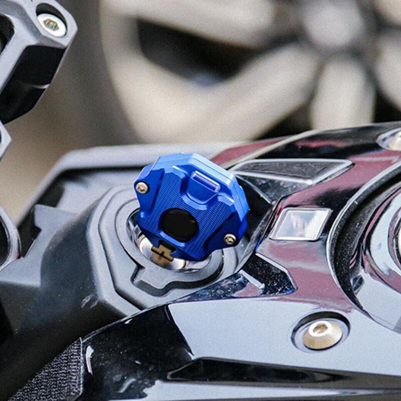 Motorcycle CNC Aluminum Key Cover Case Holder Blue Fits Honda CB650R 2019-2021