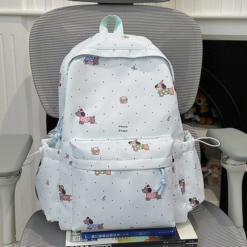 Schoolbag Cute Cartoon Dog Schoolbag Girls Junior High School Sweet Girl High Value Lightweight Backpack Casual Versatile Student Backpack Female
