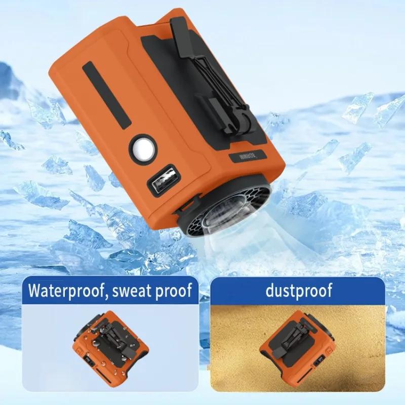 10000mAh Venkovní přenosný pasový ventilátor Závěsný krční ventilátor Silný vítr s Powerbankou LED osvětlení pro Sporty Kurýr Práce venku