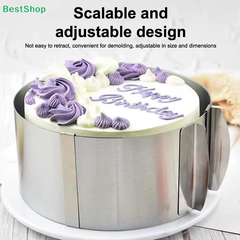 Adjustable Stainless Steel Cake Ring - 6-12 Inch Expandable Mousse Ring for Baking & Cake Decorating