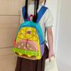 Schoolbag1011 New Hamburg Styling Backpack Dopamine Contrasting Color Cartoon School Bag Lightweight Waterproof Men's and Women's Travel Bag