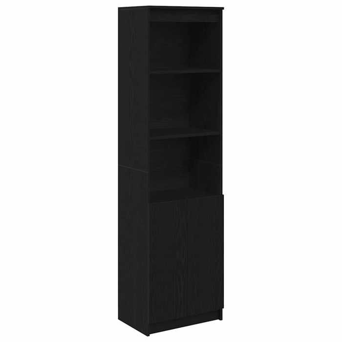 VidaXL Buffet haut chêne noir 50x35x180 cm bois d'ingénierie, armoire, armoire latérale, armoire de rangement haute, armoire 3328463