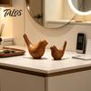 Durable Ceramic Decorative Birds Bird Figurines with Wood Grain Look, Modern Home Decor Animal Sculptures, Stylish Room for Living Bedroom Office