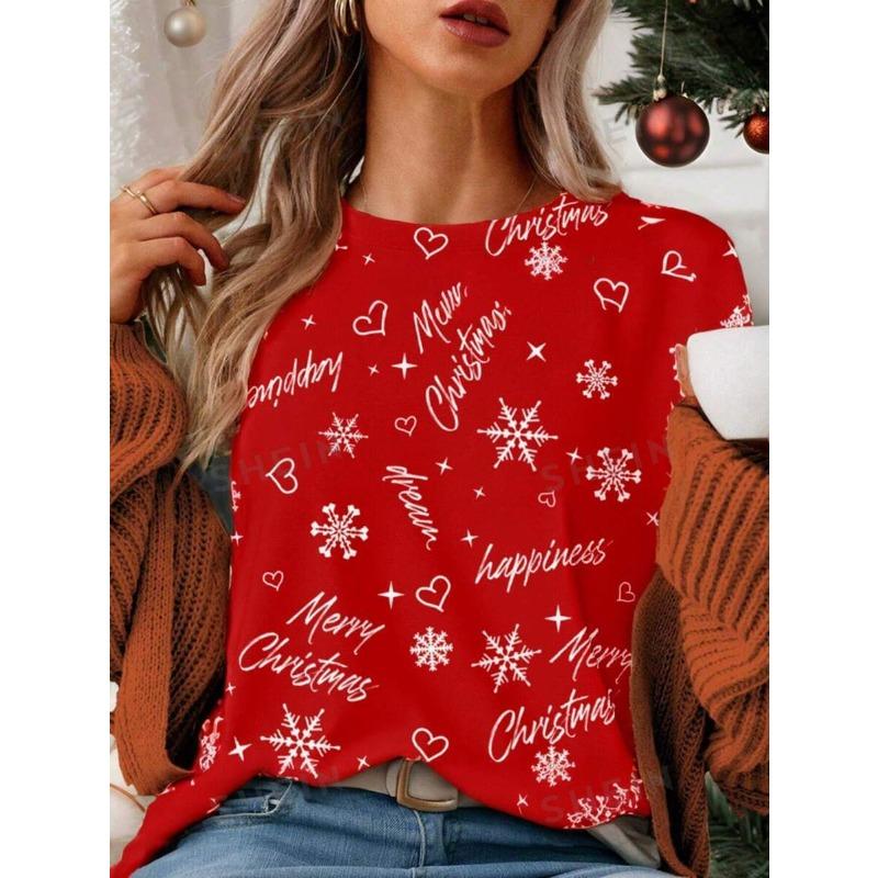Fashion Hot Sale Christmas Halloween Double Series 3D Printed Women's Trend Crew Neck Loose Short Sleeve T-Shirt