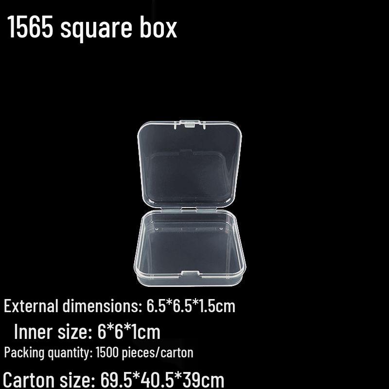 Square Transparent PP Plastic Storage Box for Electronics and Earbuds