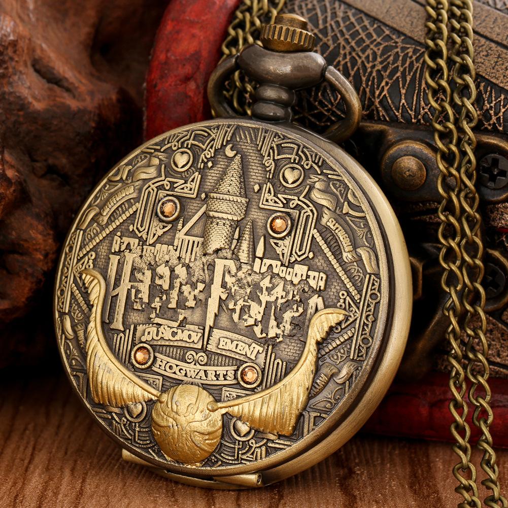 Castle Commemorative Gift Quartz Movement Large Pocket Watch