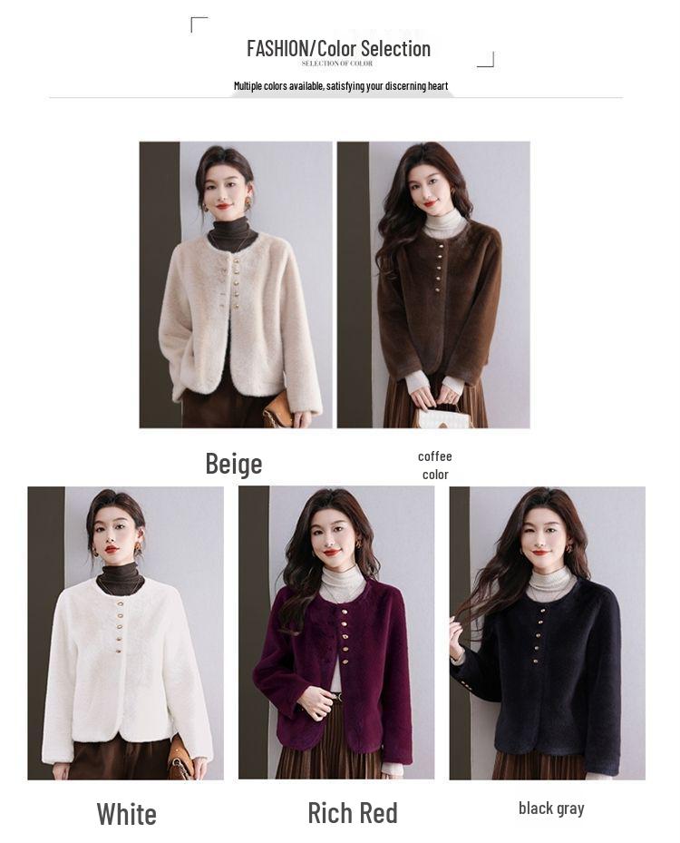 Women's Short Mink Velvet Coat - Autumn/Winter, Plus Size, Thick Fur Cardigan