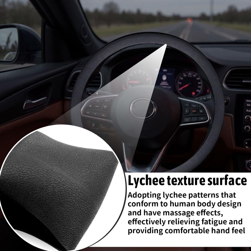 Silicone Steering Wheel Cover For All, Ultra-thin, Lightweight, Sweat-absorbent Silicone Cover, Non- And Wear- Steering Wheel Cov