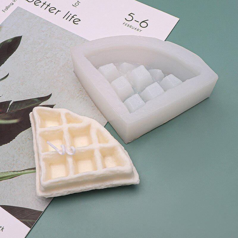 Transparent Waffle Cookies Silicone Candle Mold DIY Crafts Mold Biscuits Chocolate Soap Silicone Molds for Candle Making