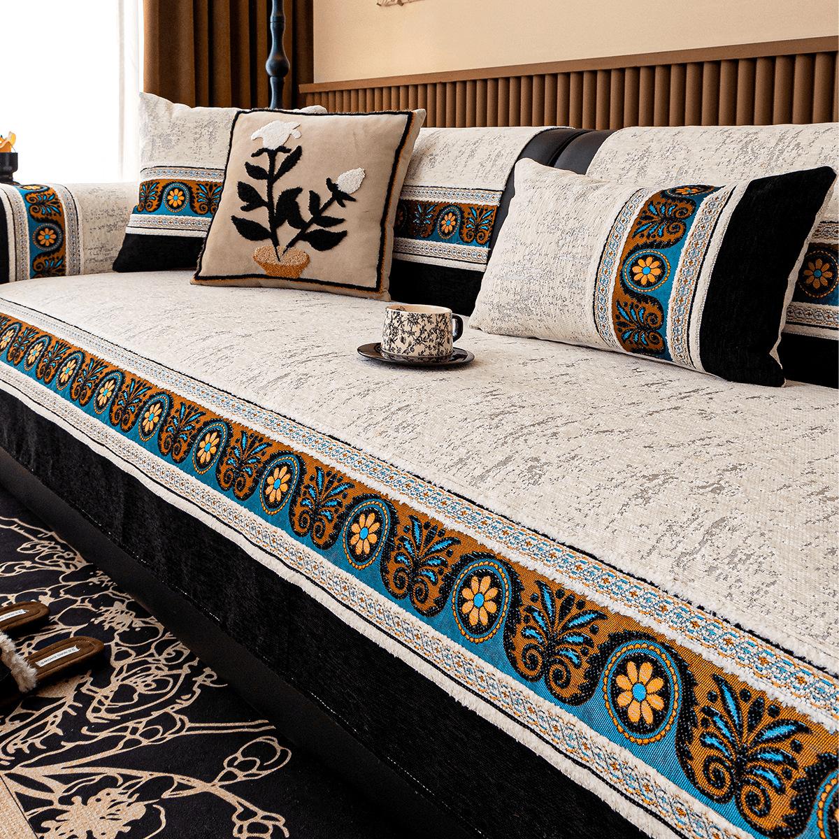 

Light Luxury Sofa Cushion Universal In All Seasons New High-End Seat Cushion Non-Slip And Anti-Cat Scratch Sofa Cover Cloth Towel 70*70cm