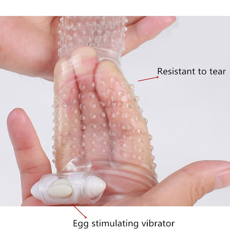 Available Vibrating Penis Sleeve Reusable Crystal Condom Cock Extender Vibrating Ring Sex Toy for Men Adult Sex Products