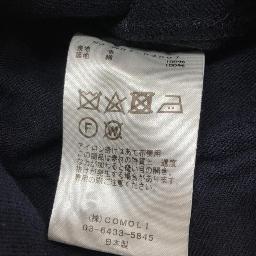 COMOLI W03-03007 Navy Wool Viella Drawstring Pants Bottoms 3 NavyUsed