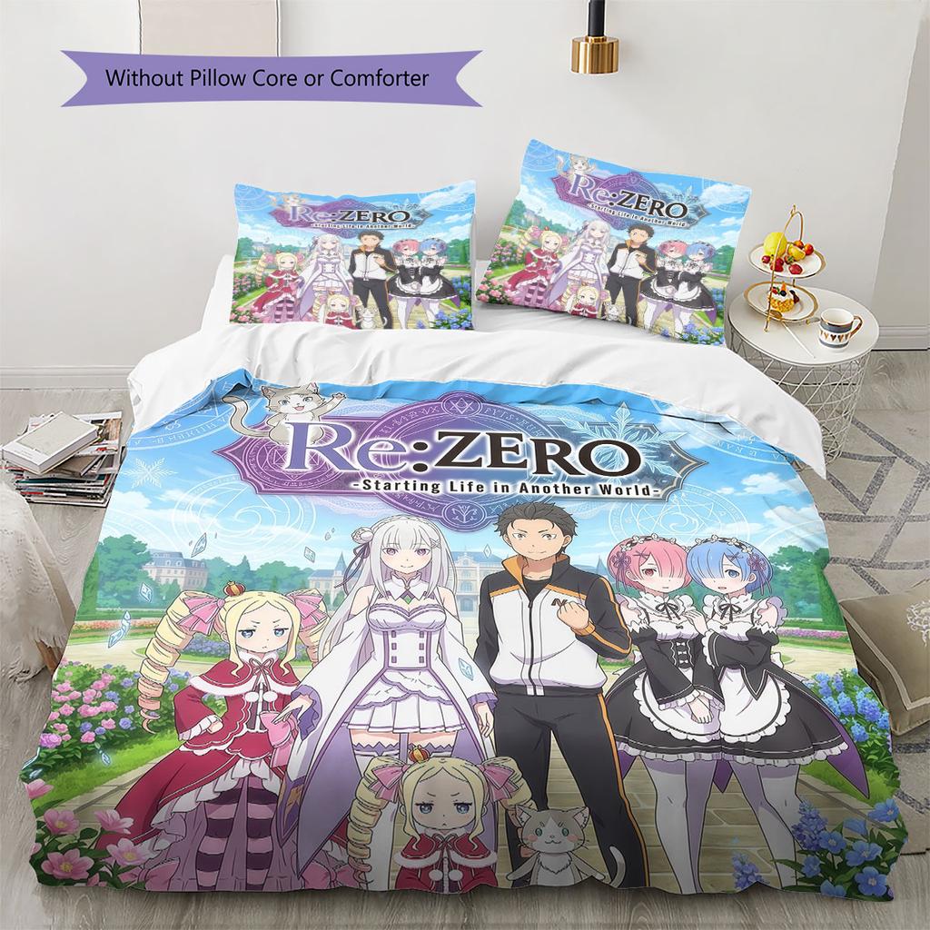 Re Zero Soft Duvet Cover Kid's Bedding Set,Extra Large Size Christmas Gifts Various Sizes Available -HE222