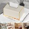 PU Leather Tissue Box Soft Tissue Case Creative Paper Towel Container  for Living Room