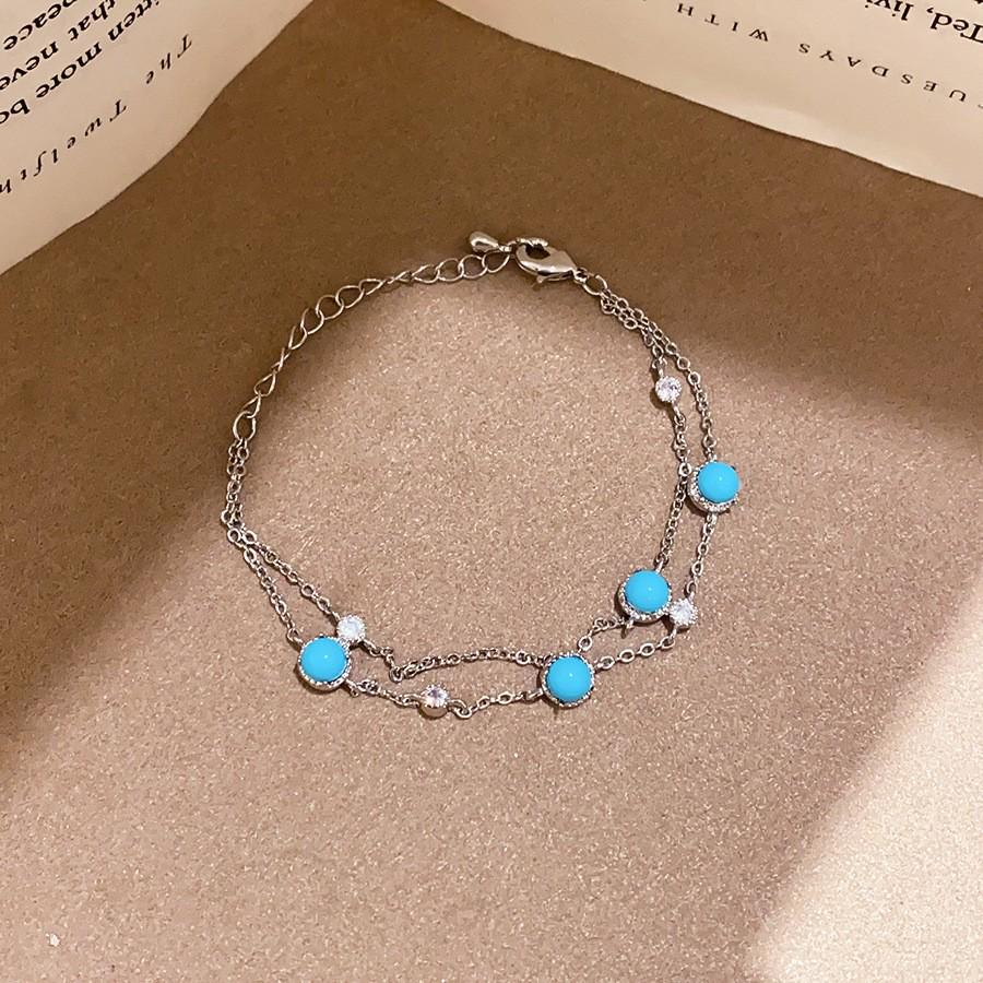 Sea Crystal Zirconia Water Drop Bracelet: Light Luxury Cool Style Jewelry for Women