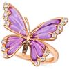 High-End Oil Drop Painted Butterfly Ring Women'S Foreign Gas Diamond High-End Ring