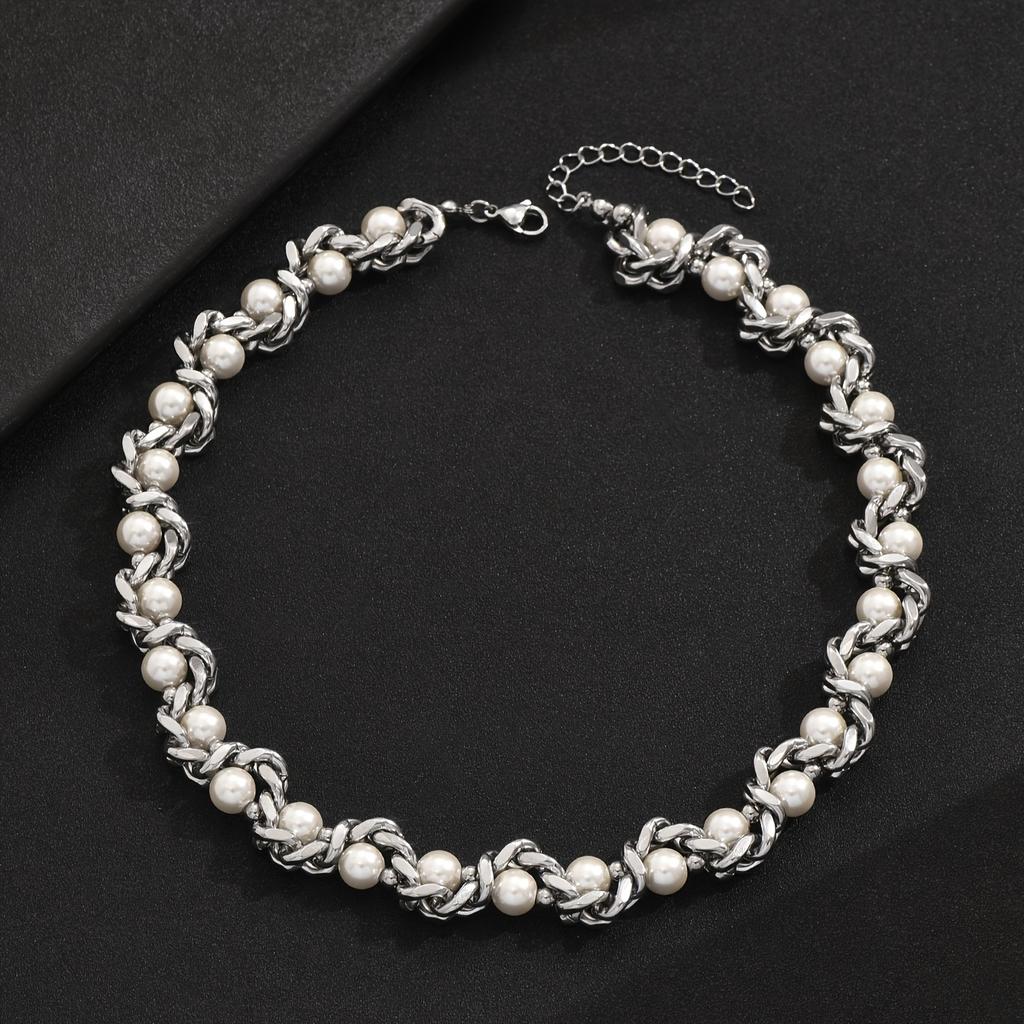 1 Colar Masculino da Moda, Colar de Corrente Cubana de Indústria Pesada Hip-hop Envolto, Design de Cobra de Nicho, Joias Combinadas para Festa de Festival de Música