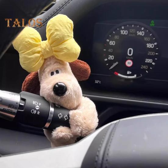 Lindo muñeco de peluche de perro con forma de perro, adorno multifuncional para coche, figura decorativa con señal de giro para limpiaparabrisas, regalo para conductores