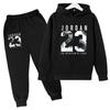 2026 Kids New Autumn Winter Casual Long Sleeve Pullover 2pcs Hoodie+Pants Tracksuit 3-12Yrs Girl Boy Basketball Coat Clothes Set