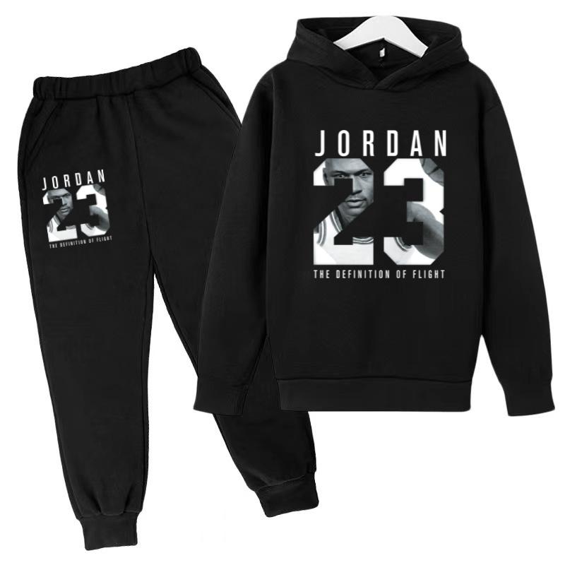 2026 Kids New Autumn Winter Casual Long Sleeve Pullover 2pcs Hoodie+Pants Tracksuit 3-12Yrs Girl Boy Basketball Coat Clothes Set
